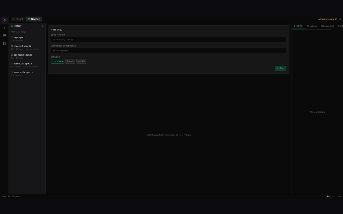 Theridion Eyes — Test authoring studio